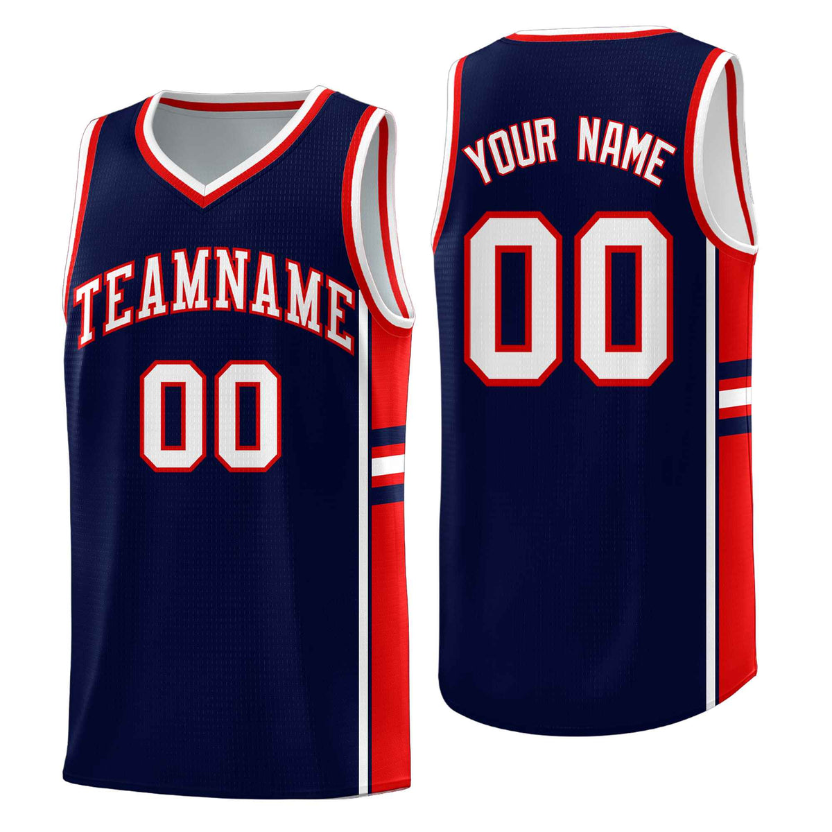Custom Youth Basketball Jersey - Navy Red Two-Tone Varsity Jersey Set