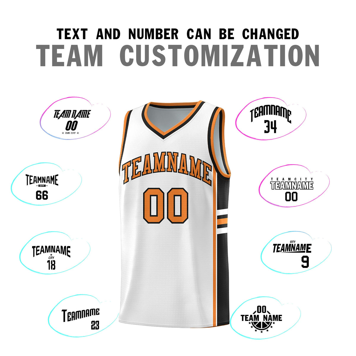 Custom Youth Basketball Jersey - White Gold Orange Personalized Varsity Two-Tone Uniform