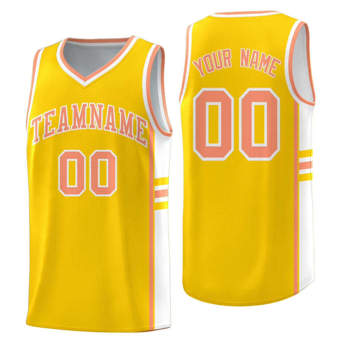 Custom Youth Basketball Jersey - Gold White Personalized Varsity Two-Tone Uniform