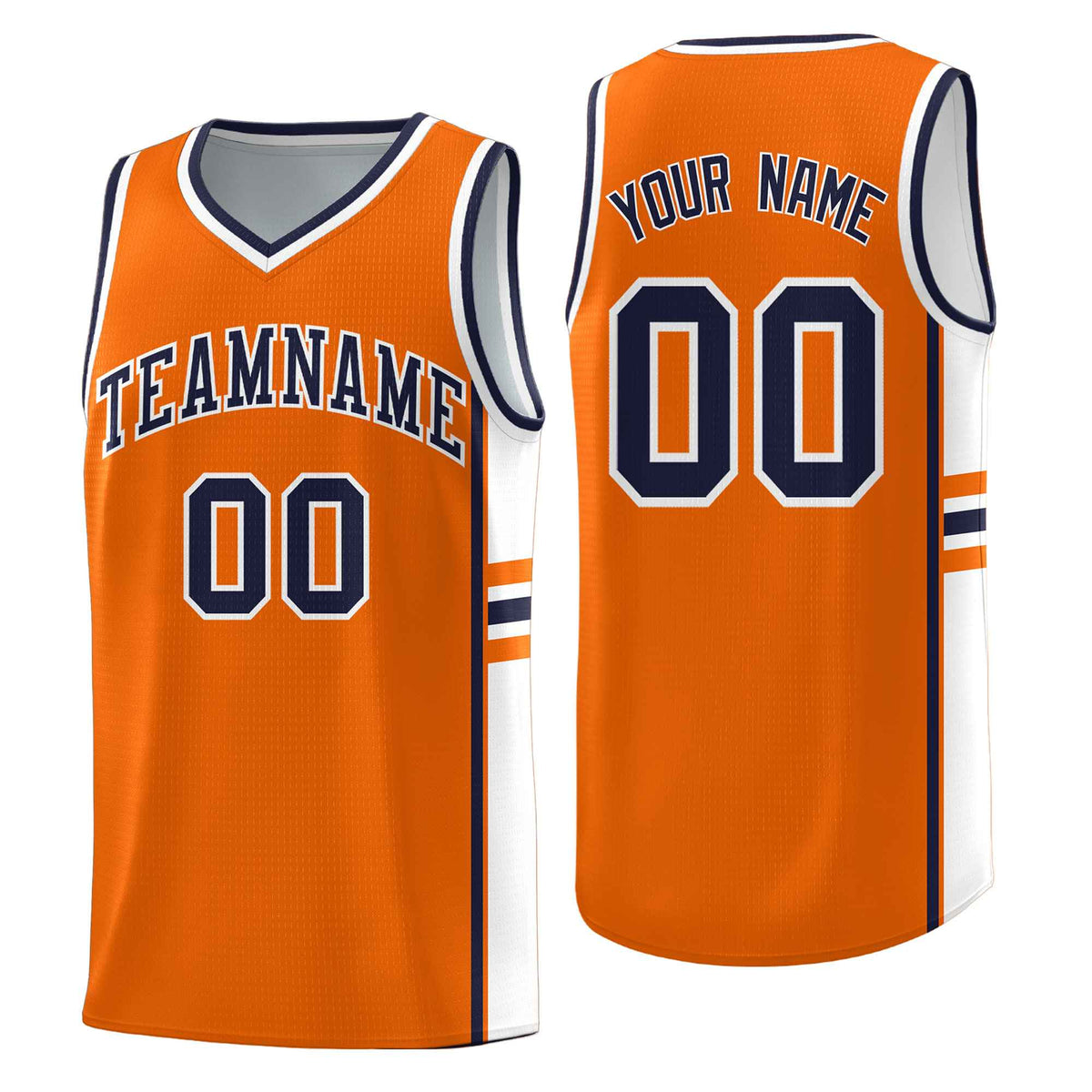 Custom Youth Basketball Jersey - Orange White Personalized Varsity Two-Tone Uniform