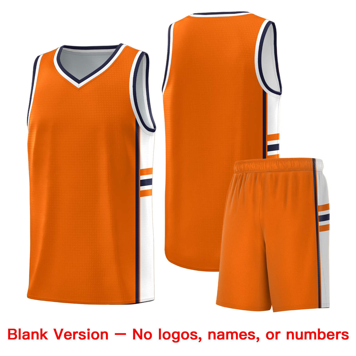 Custom Youth Basketball Jersey - Orange White Personalized Varsity Two-Tone Uniform