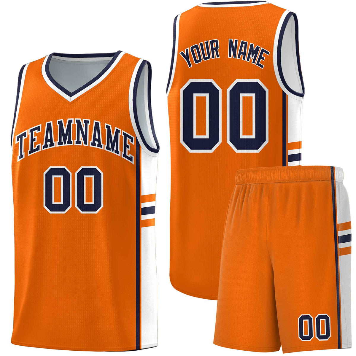 Custom Youth Basketball Jersey - Orange White Personalized Varsity Two-Tone Uniform