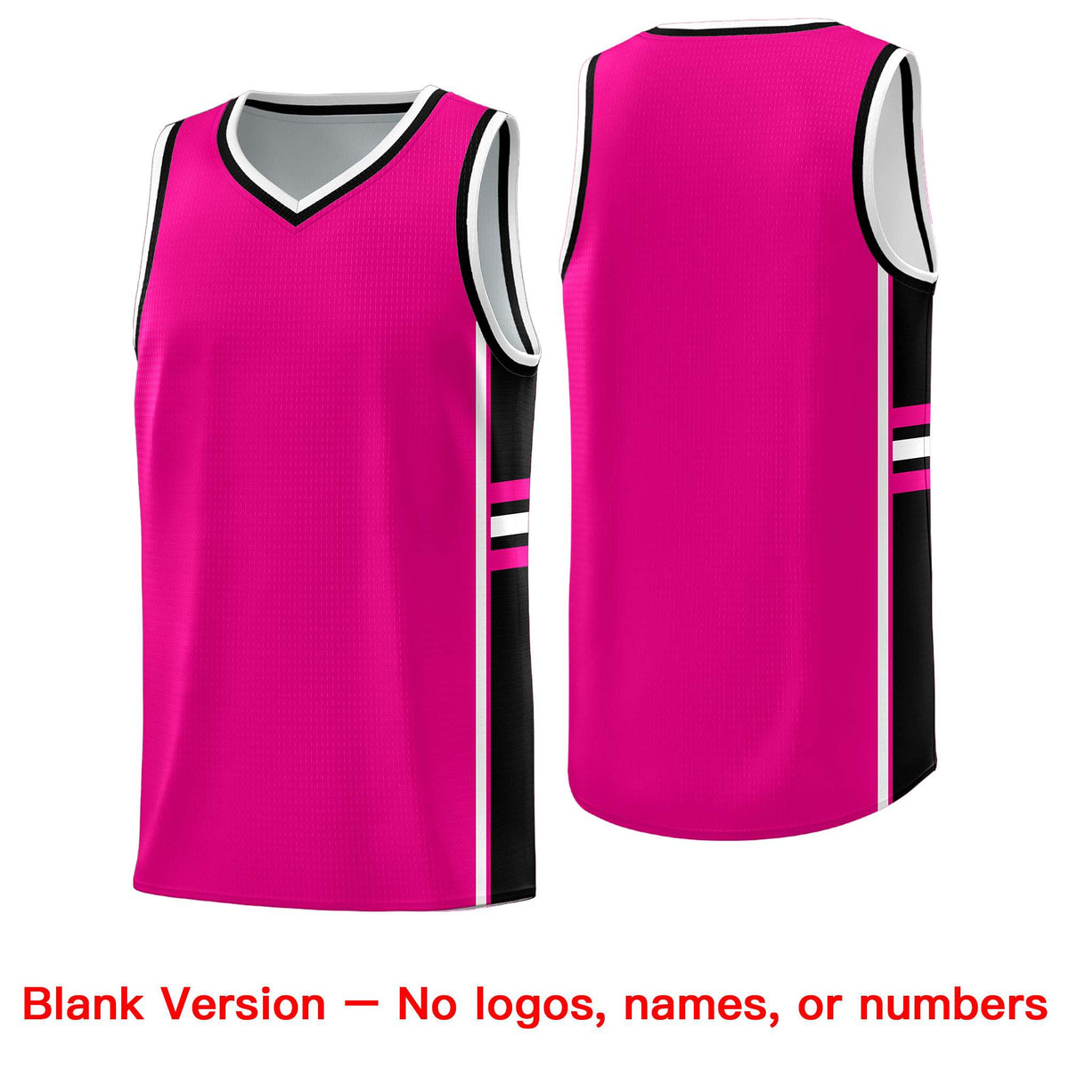 Custom Youth Basketball Jersey - Pink Black Personalized Varsity Two-Tone Uniform