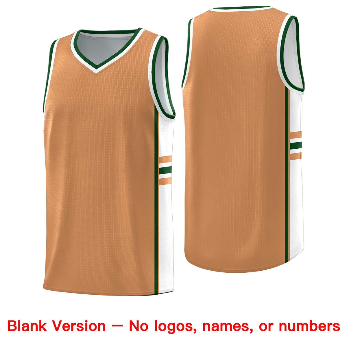Custom Youth Basketball Jersey - Buckskin Brown White Personalized Varsity Two-Tone Uniform