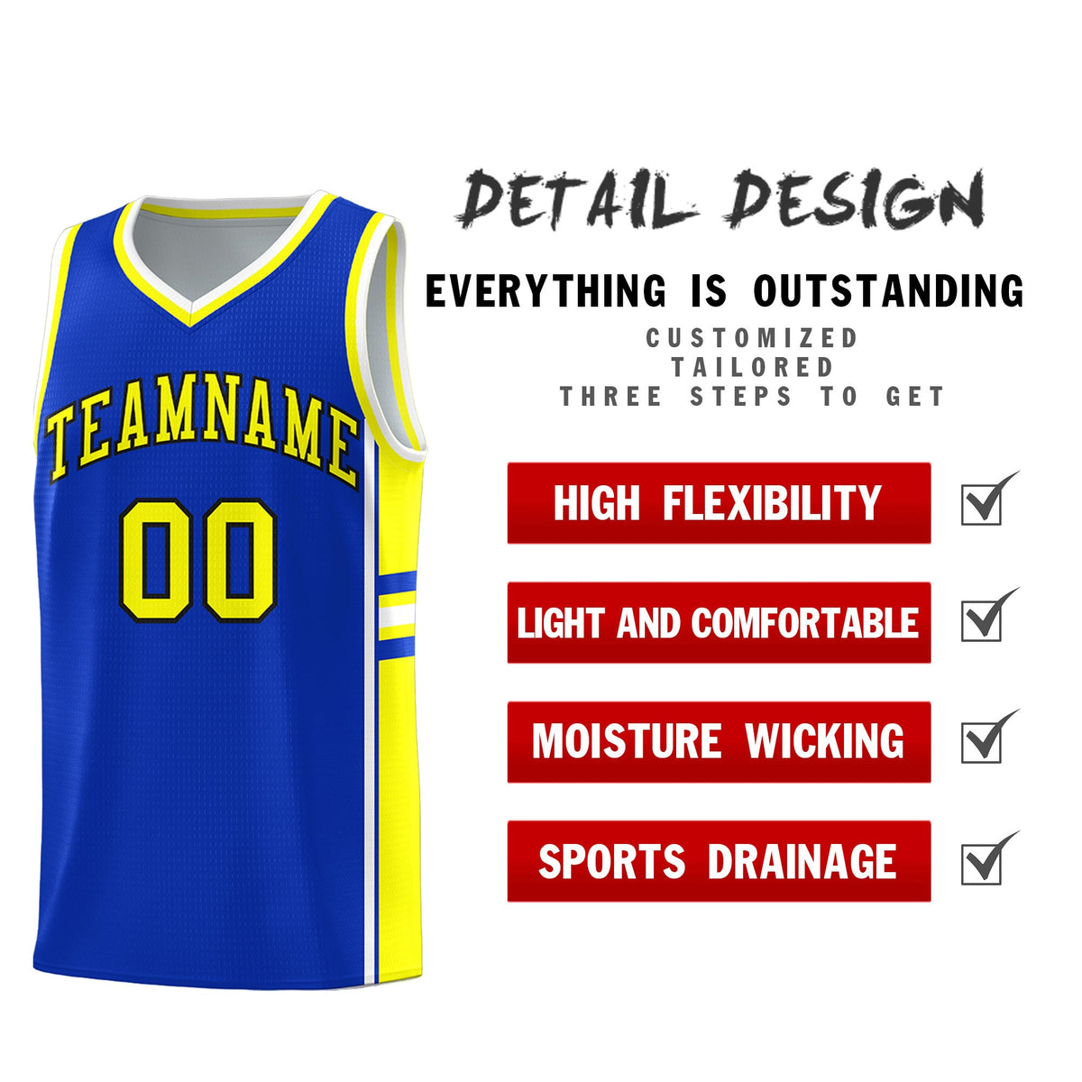 Custom Youth Basketball Jersey - Royal Fluorescent Yellow Two-Tone Classic Varsity Uniform