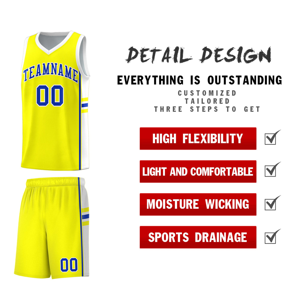 Custom Youth Basketball Jersey - Fluorescent Yellow White Two-Tone Classic Varsity Uniform