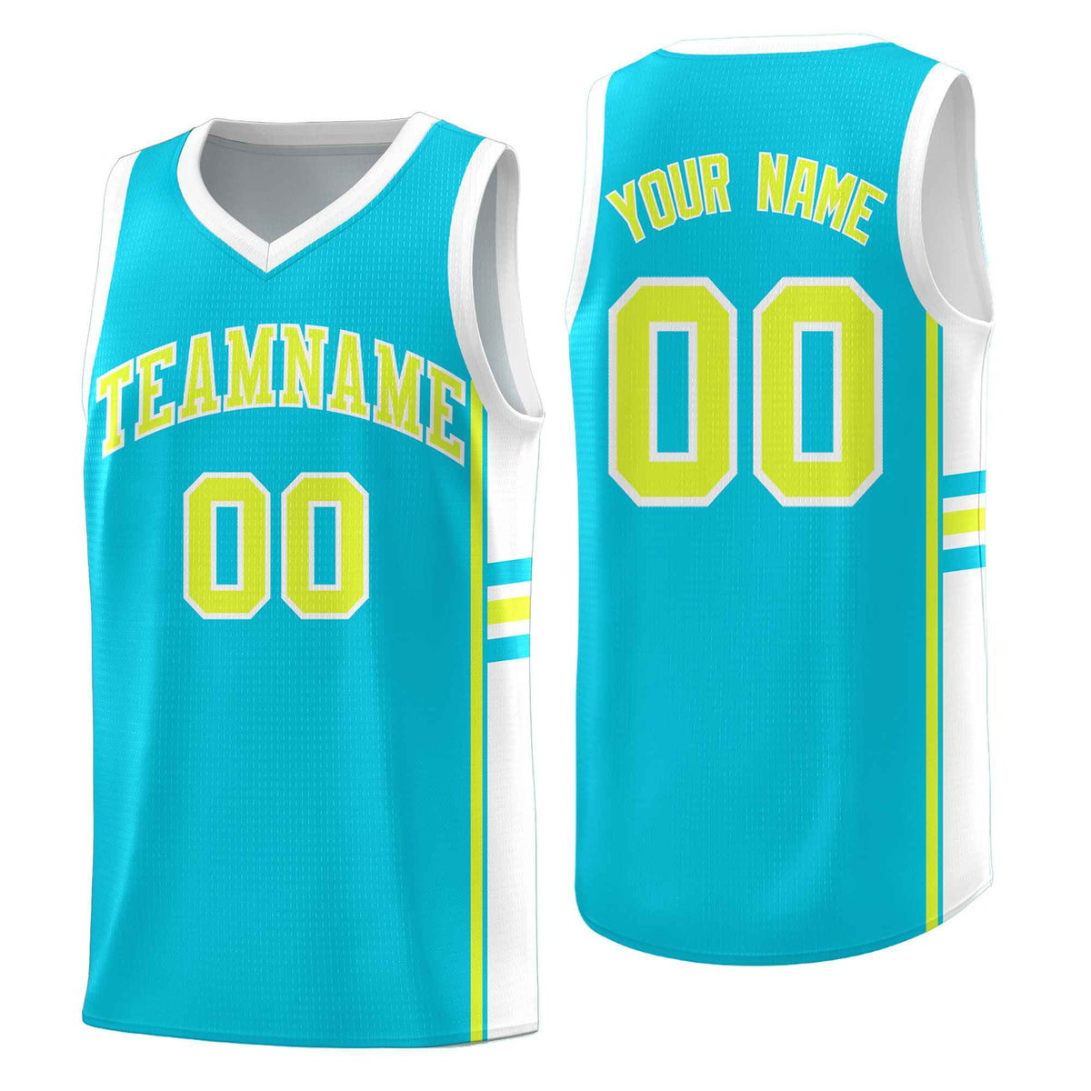 Custom Youth Basketball Jersey - Sky Blue White Personalized Varsity Two-Tone Uniform