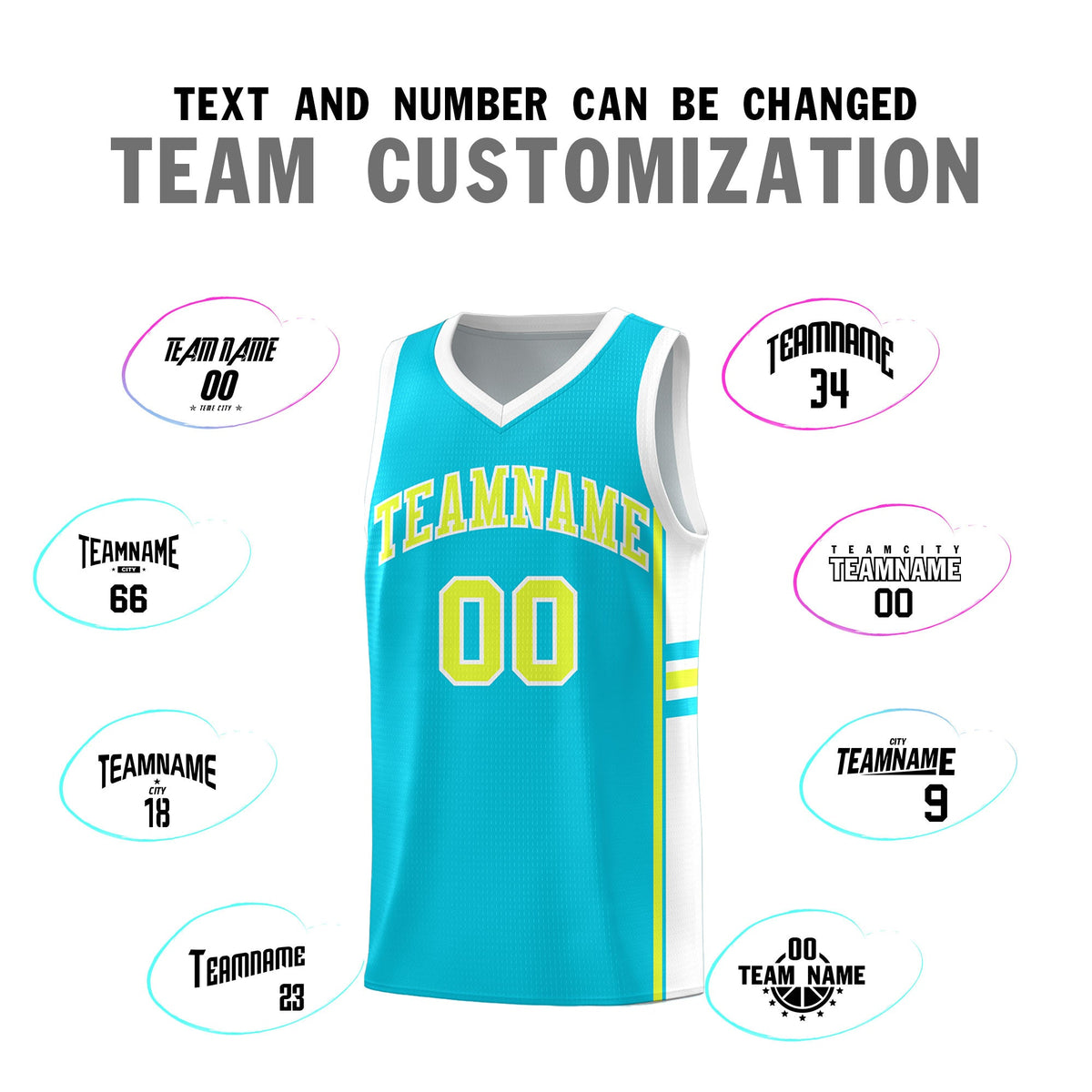 Custom Youth Basketball Jersey - Sky Blue White Personalized Varsity Two-Tone Uniform