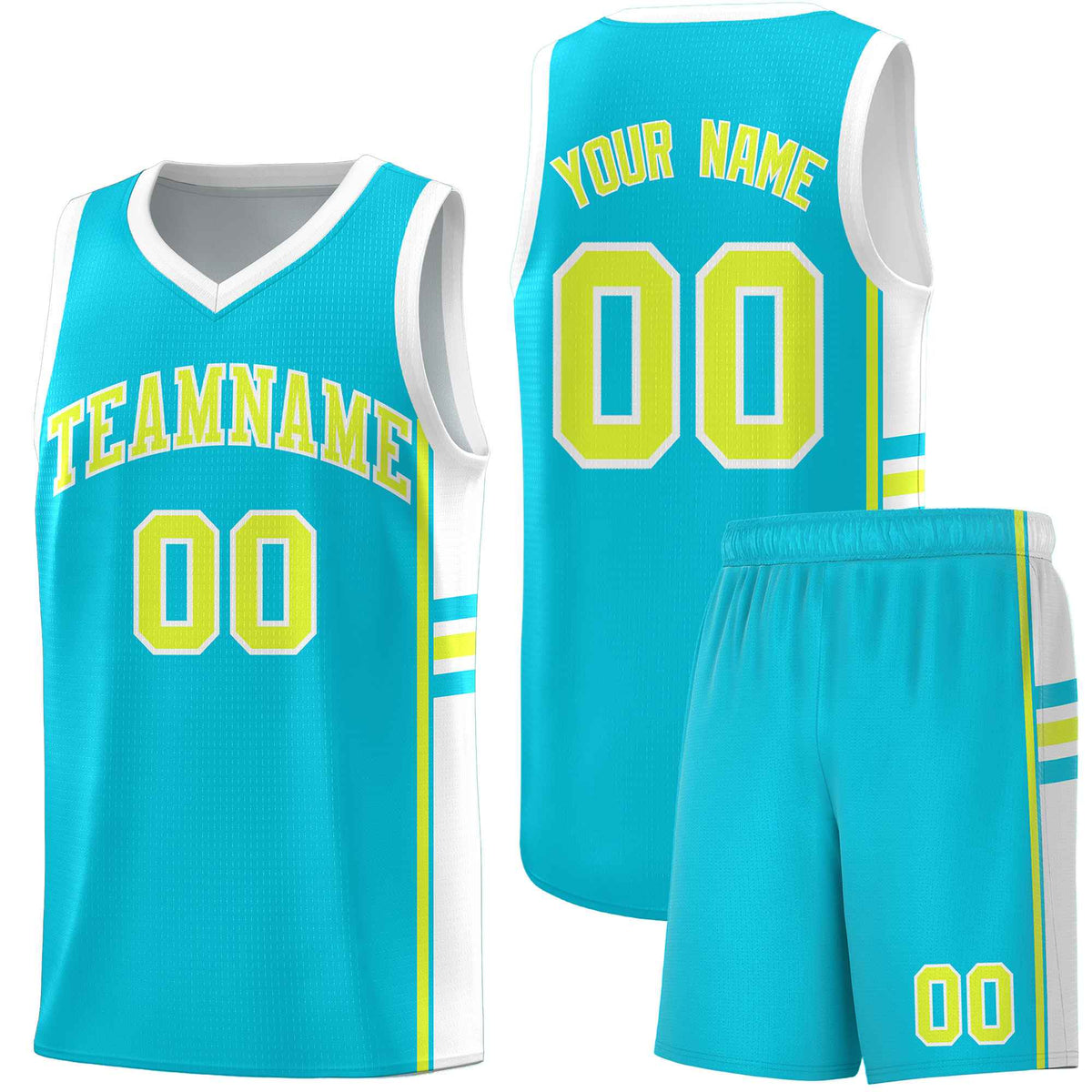 Custom Youth Basketball Jersey - Sky Blue White Personalized Varsity Two-Tone Uniform