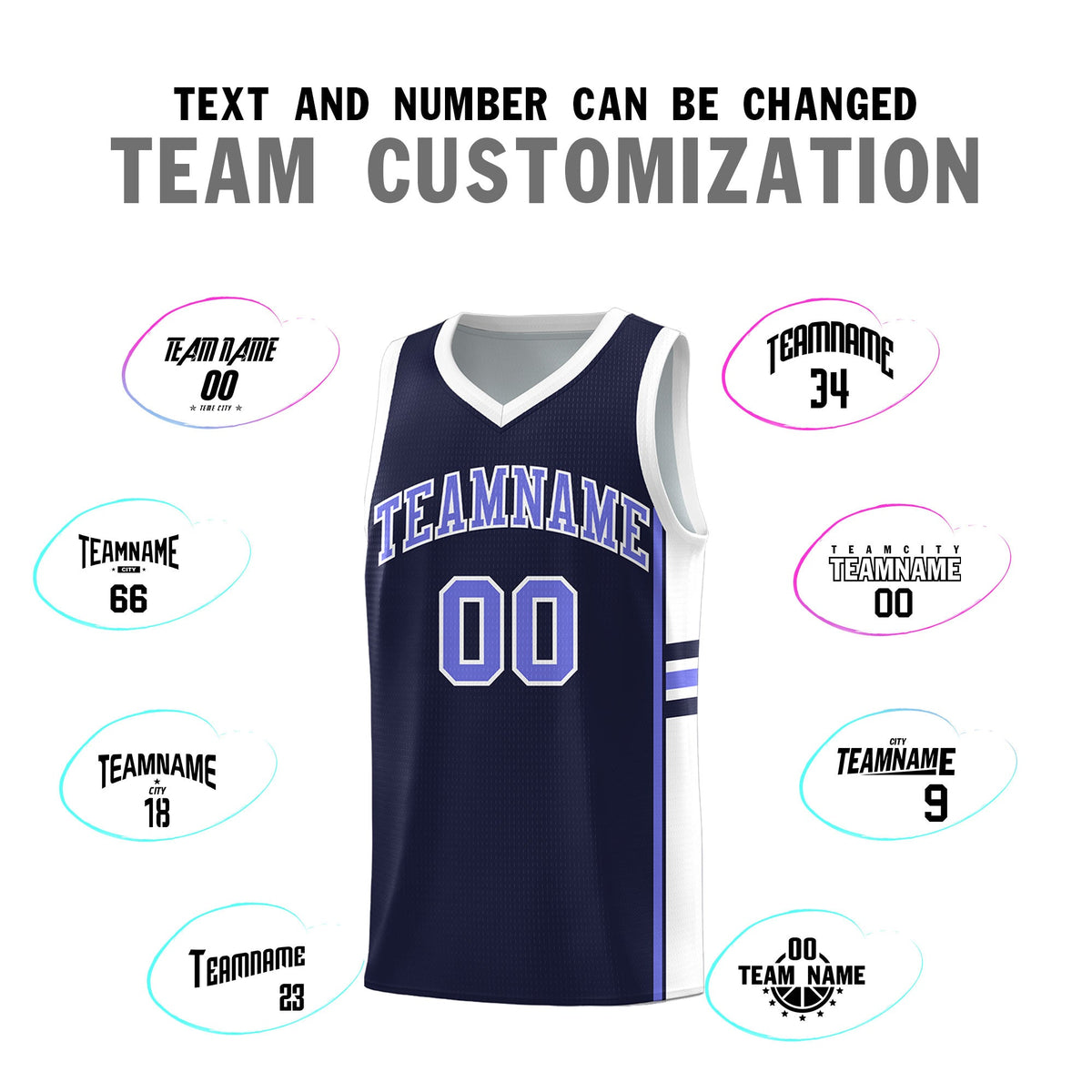 Custom Youth Basketball Jersey - Navy White Personalized Varsity Two-Tone Uniform