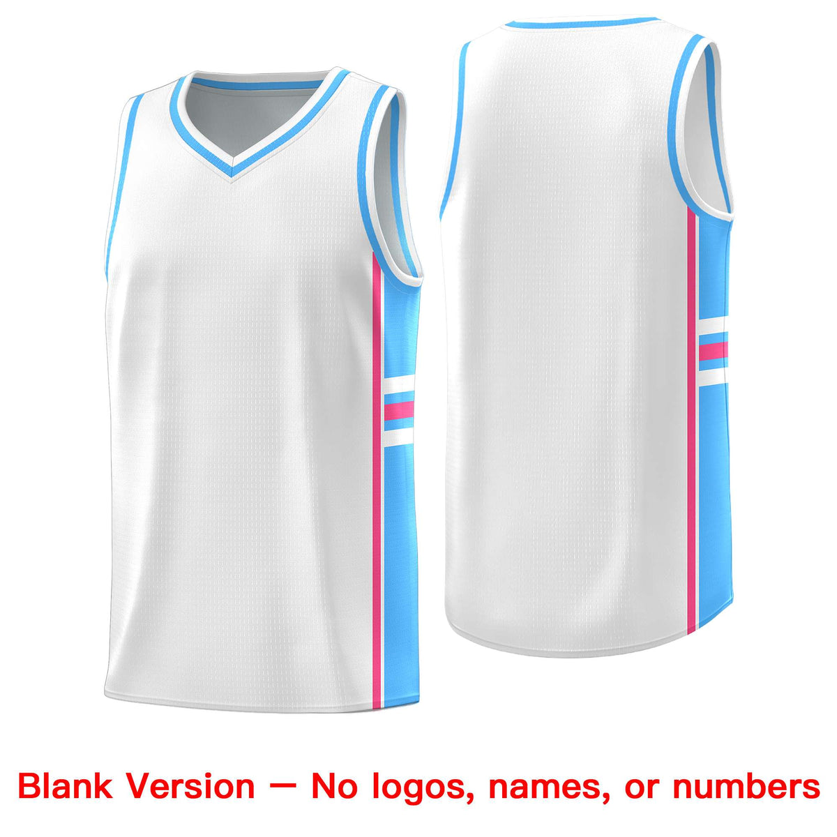 Custom Youth Basketball Jersey - White Powder Blue Two-Tone Varsity Jersey Set