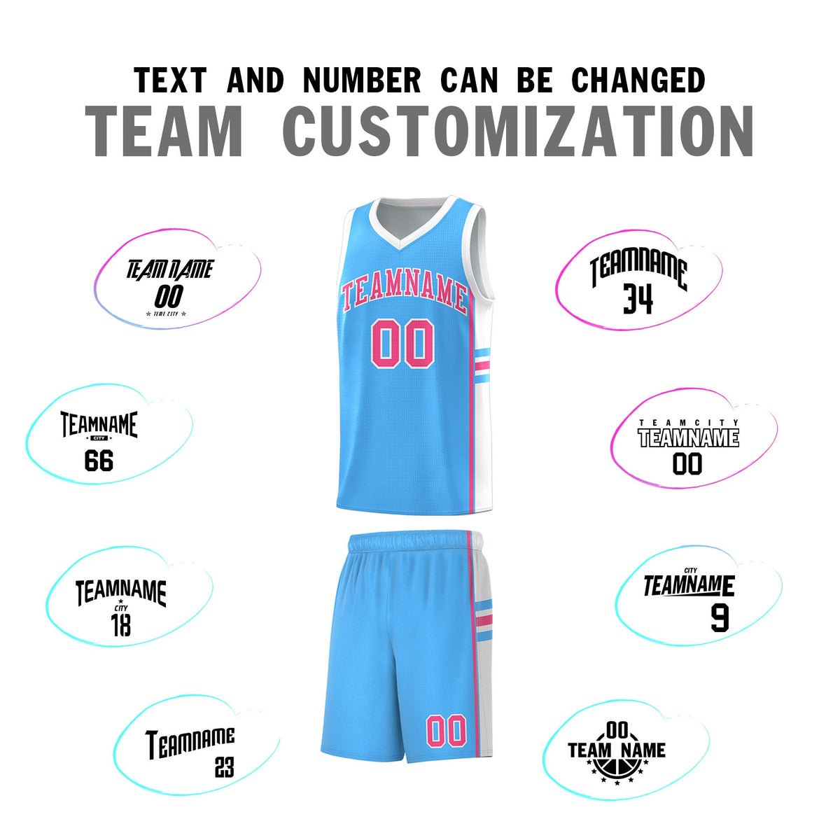 Custom Youth Basketball Jersey - Powder Blue White Personalized Varsity Two-Tone Uniform