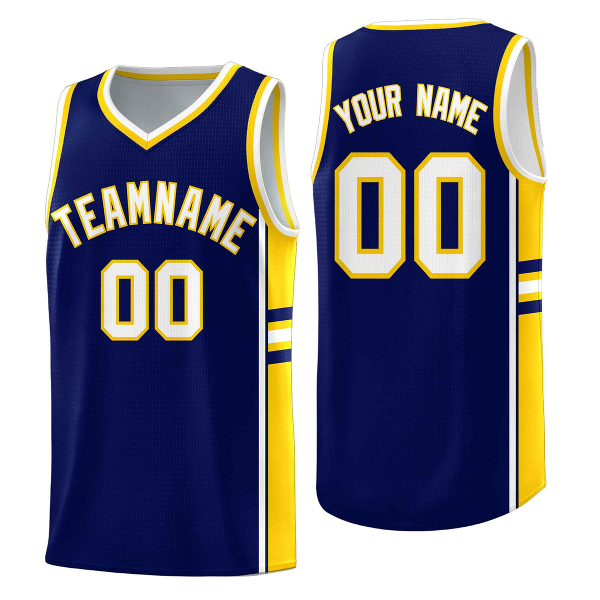 Custom Youth Basketball Jersey - Navy Gold Two-Tone Varsity Jersey Set