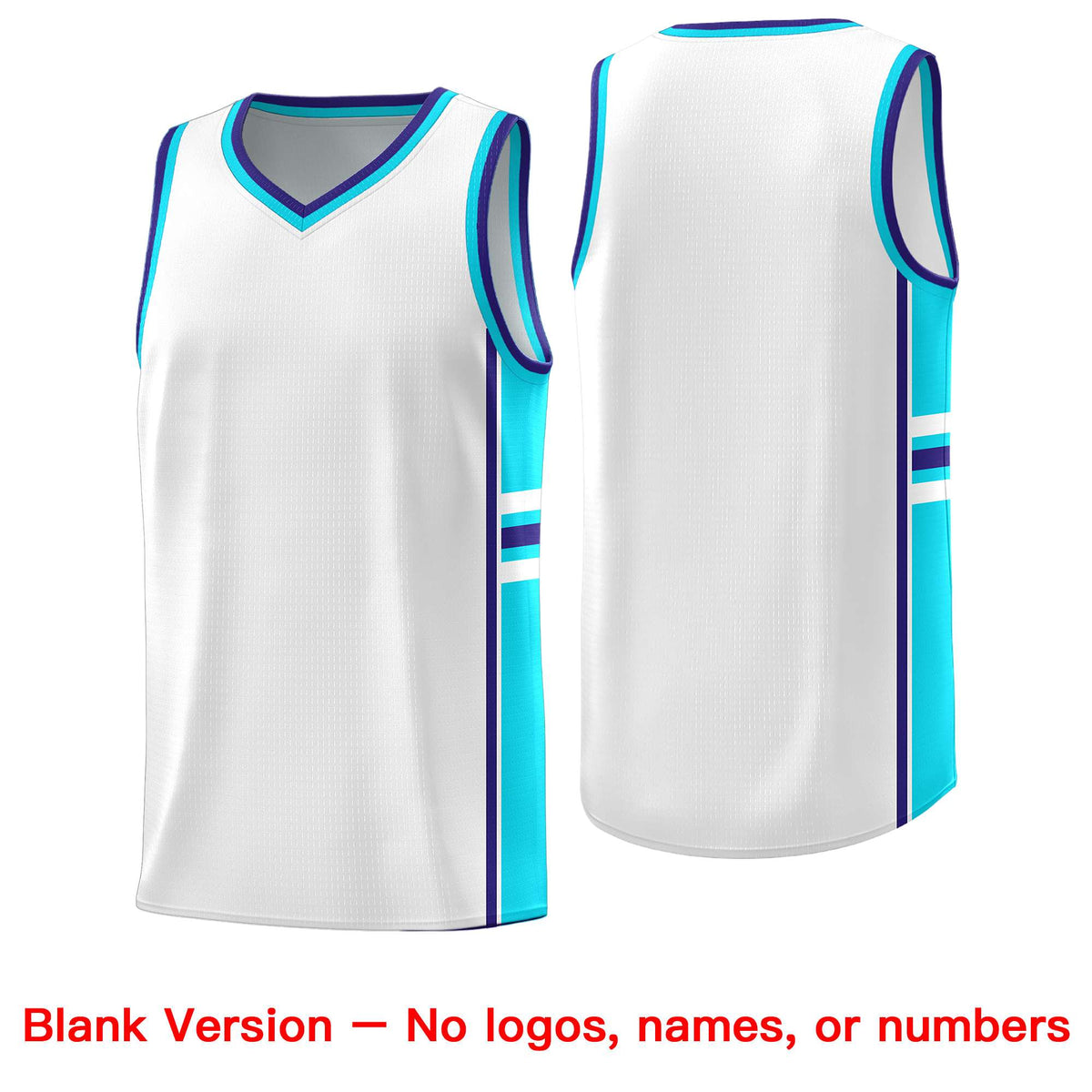 Custom Youth Basketball Jersey - White Royal Personalized Varsity Two-Tone Uniform