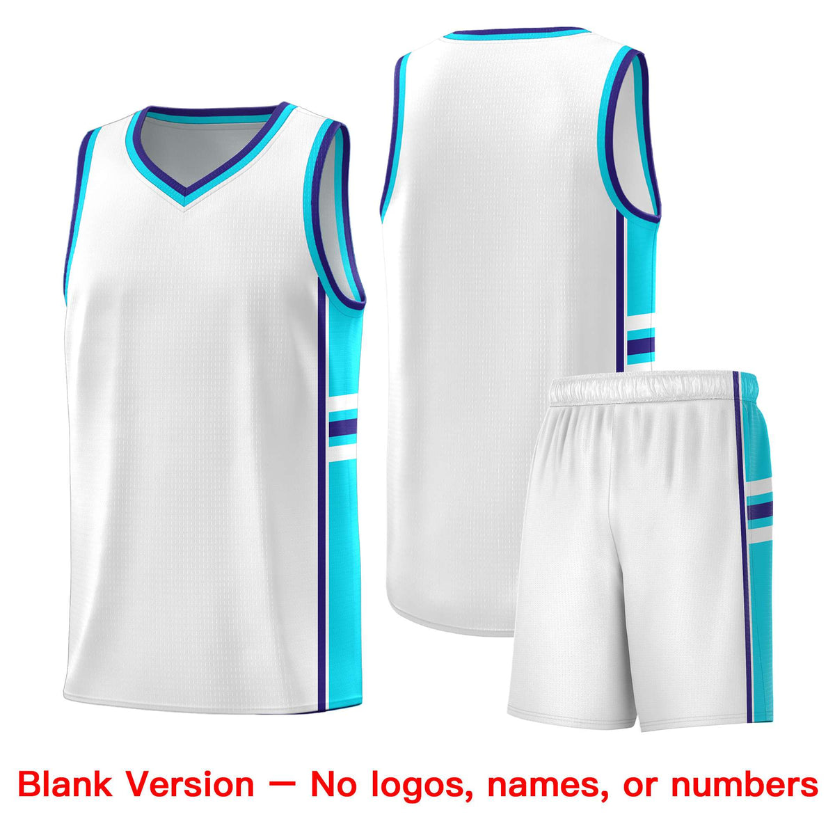 Custom Youth Basketball Jersey - White Royal Personalized Varsity Two-Tone Uniform