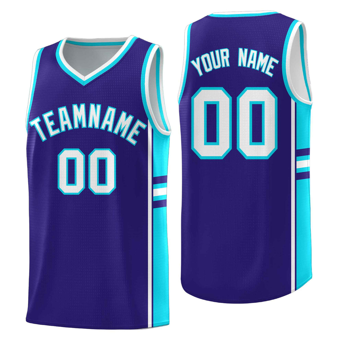 Custom Youth Basketball Jersey - Royal Sky Blue Two-Tone Varsity Jersey Set