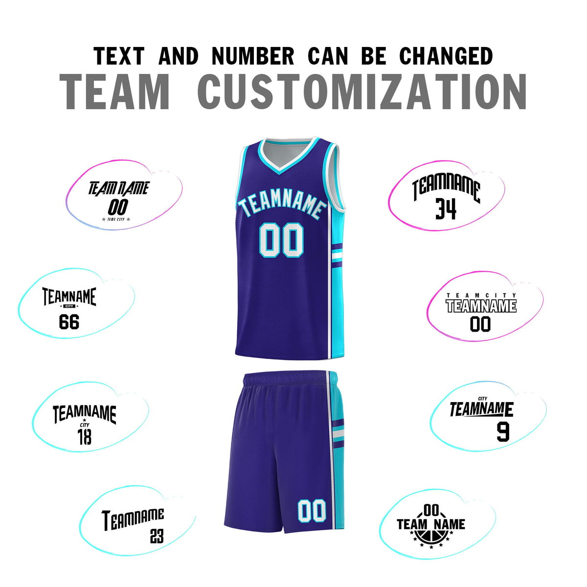 Custom Youth Basketball Jersey - Royal Sky Blue Two-Tone Varsity Jersey Set