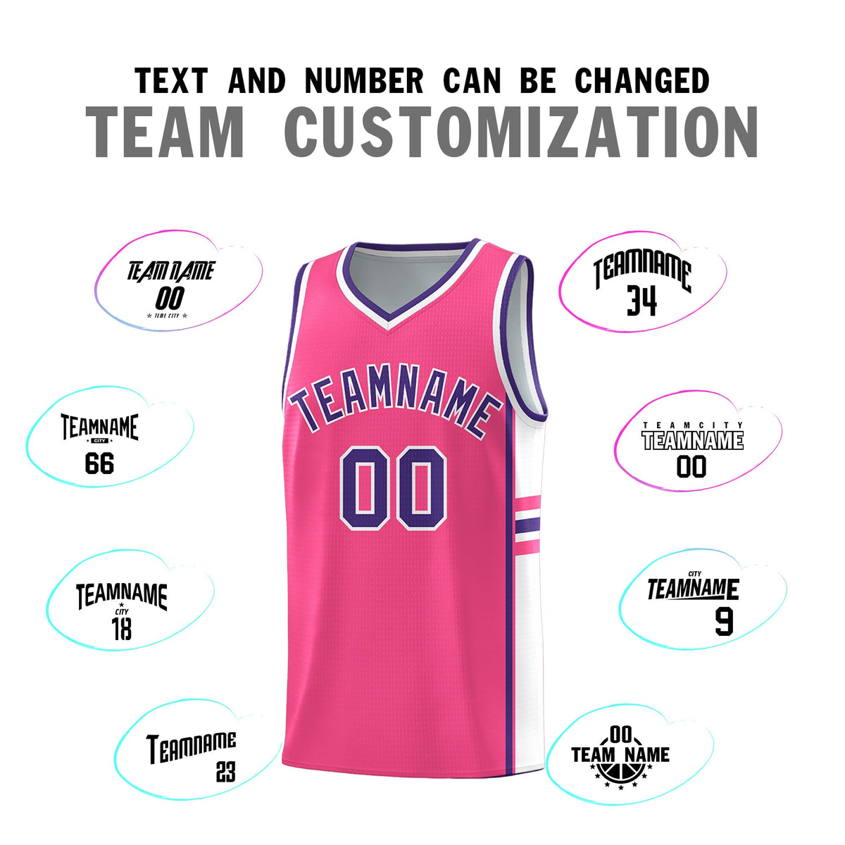 Custom Youth Basketball Jersey - Pink White Two-Tone Varsity Jersey Set
