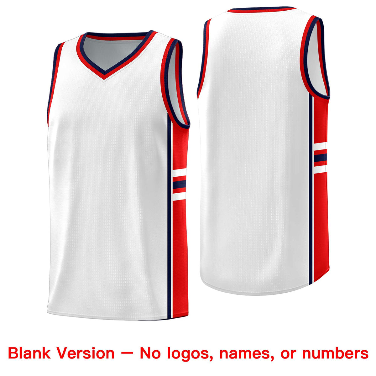 Custom Youth Basketball Jersey - White Red Personalized Varsity Two-Tone Uniform