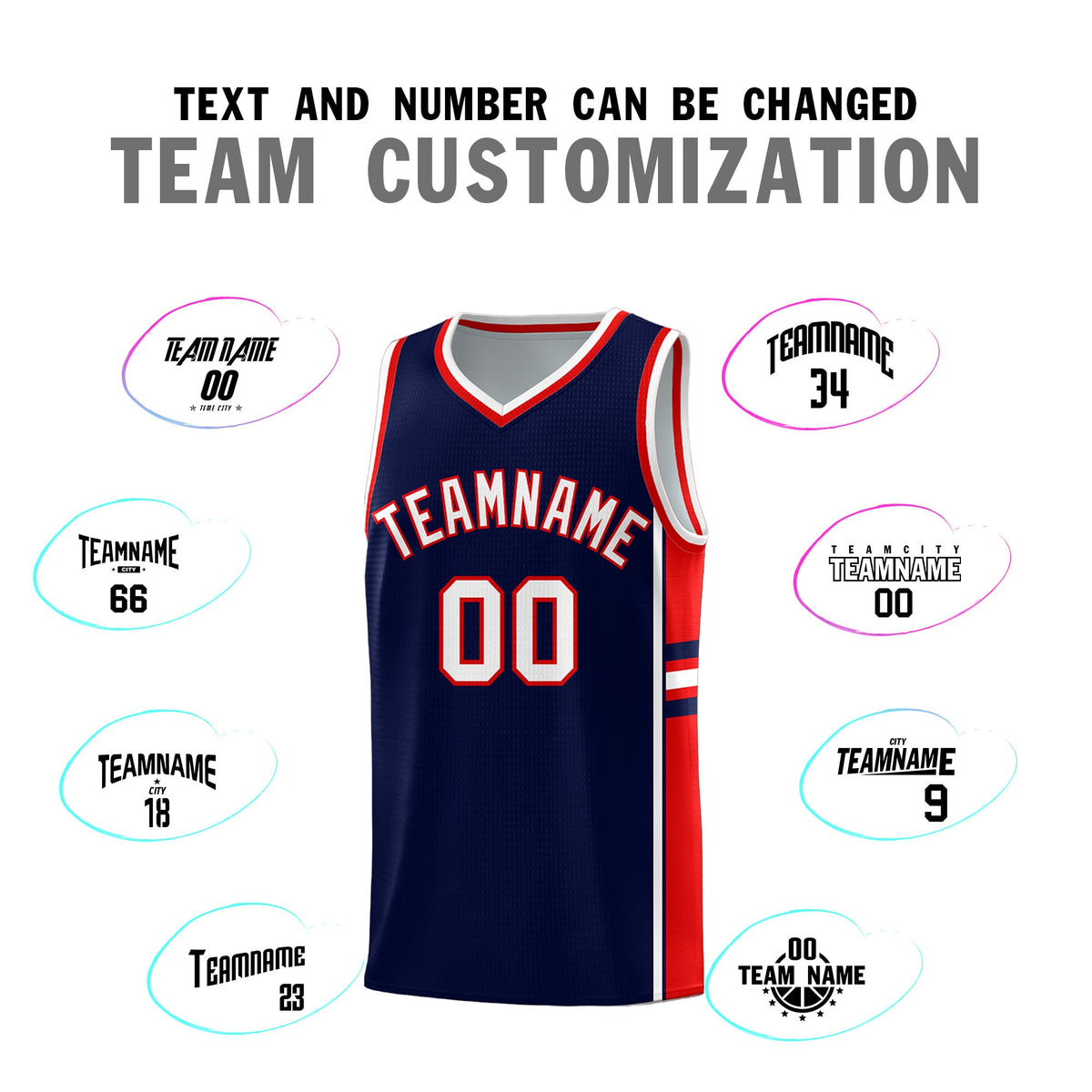 Custom Youth Basketball Jersey - Navy Red Two-Tone Varsity Jersey Set