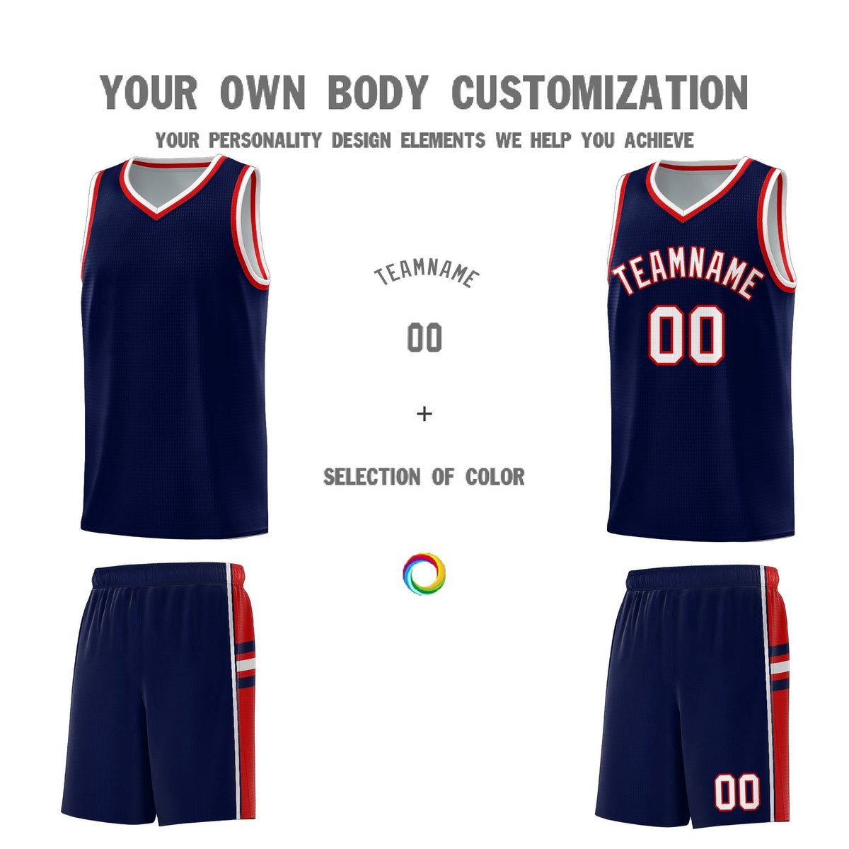 Custom Youth Basketball Jersey - Navy Red Two-Tone Varsity Jersey Set