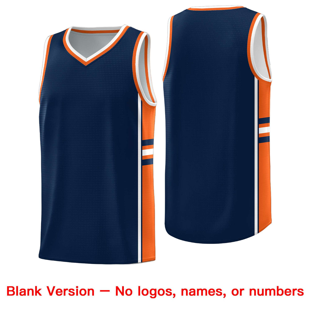 Custom Youth Basketball Jersey - Navy Orange Two-Tone Varsity Jersey Set