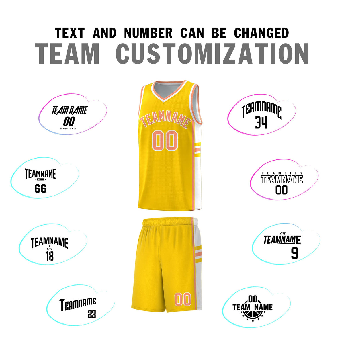 Custom Youth Basketball Jersey - Gold White Personalized Varsity Two-Tone Uniform
