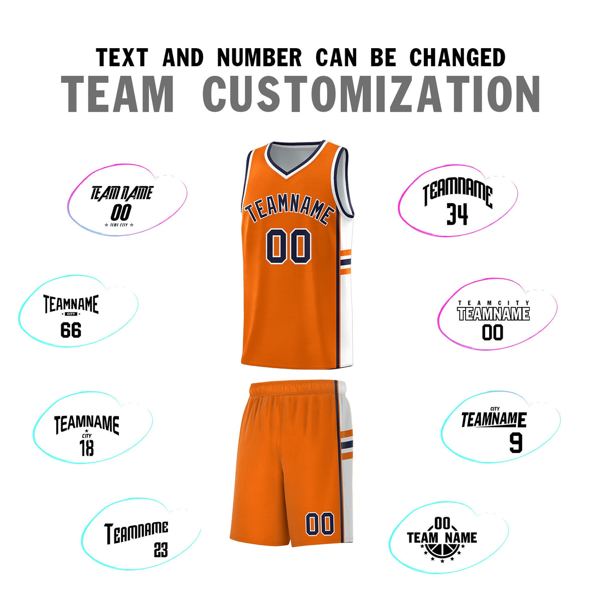 Custom Youth Basketball Jersey - Orange White Personalized Varsity Two-Tone Uniform
