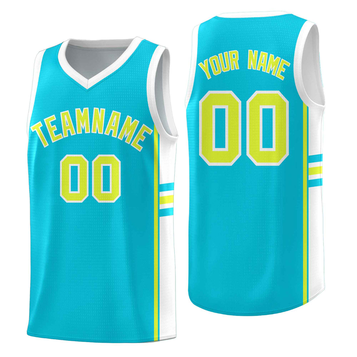 Custom Youth Basketball Jersey - Sky Blue White Personalized Varsity Two-Tone Uniform