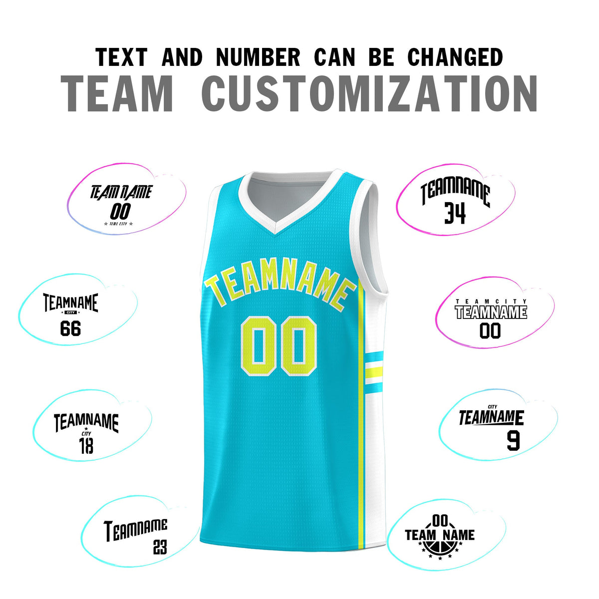 Custom Youth Basketball Jersey - Sky Blue White Personalized Varsity Two-Tone Uniform