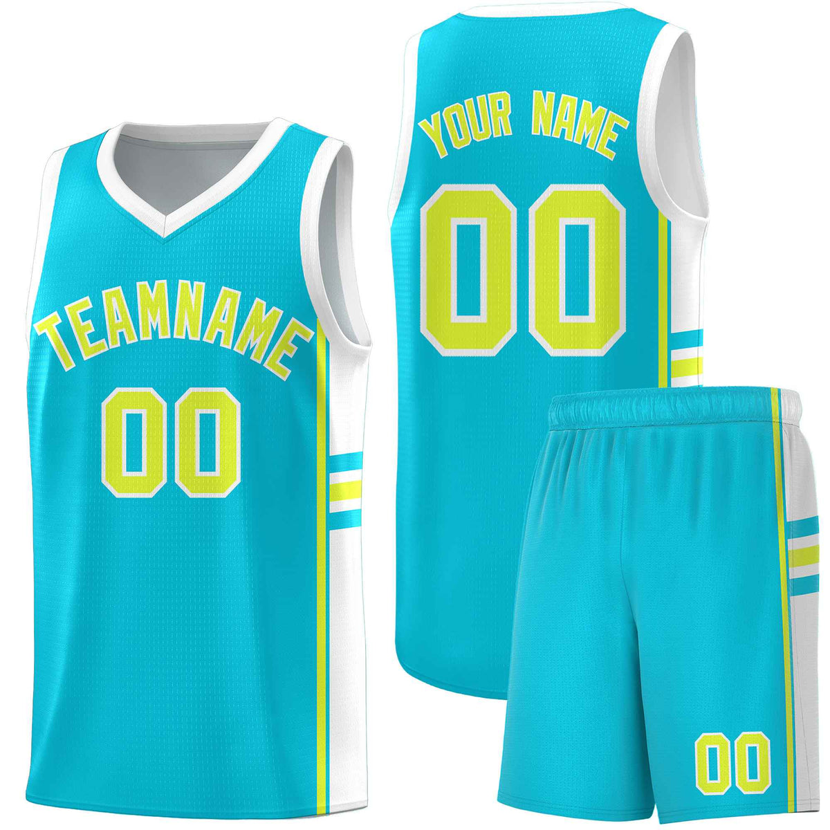 Custom Youth Basketball Jersey - Sky Blue White Personalized Varsity Two-Tone Uniform