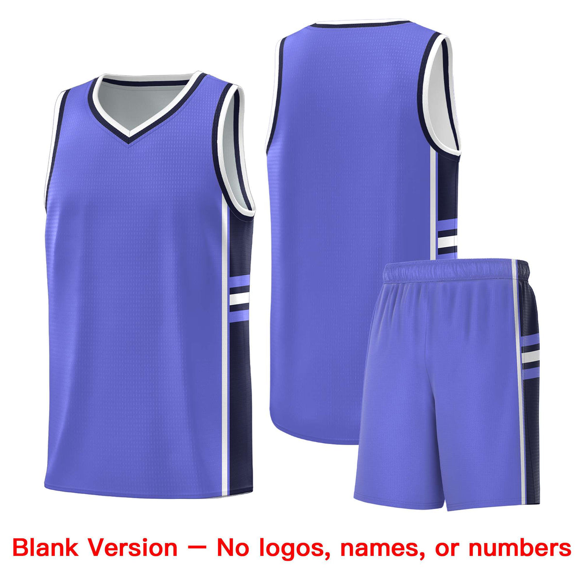 Custom Youth Basketball Jersey - Purple Navy Two-Tone Classic Varsity Uniform