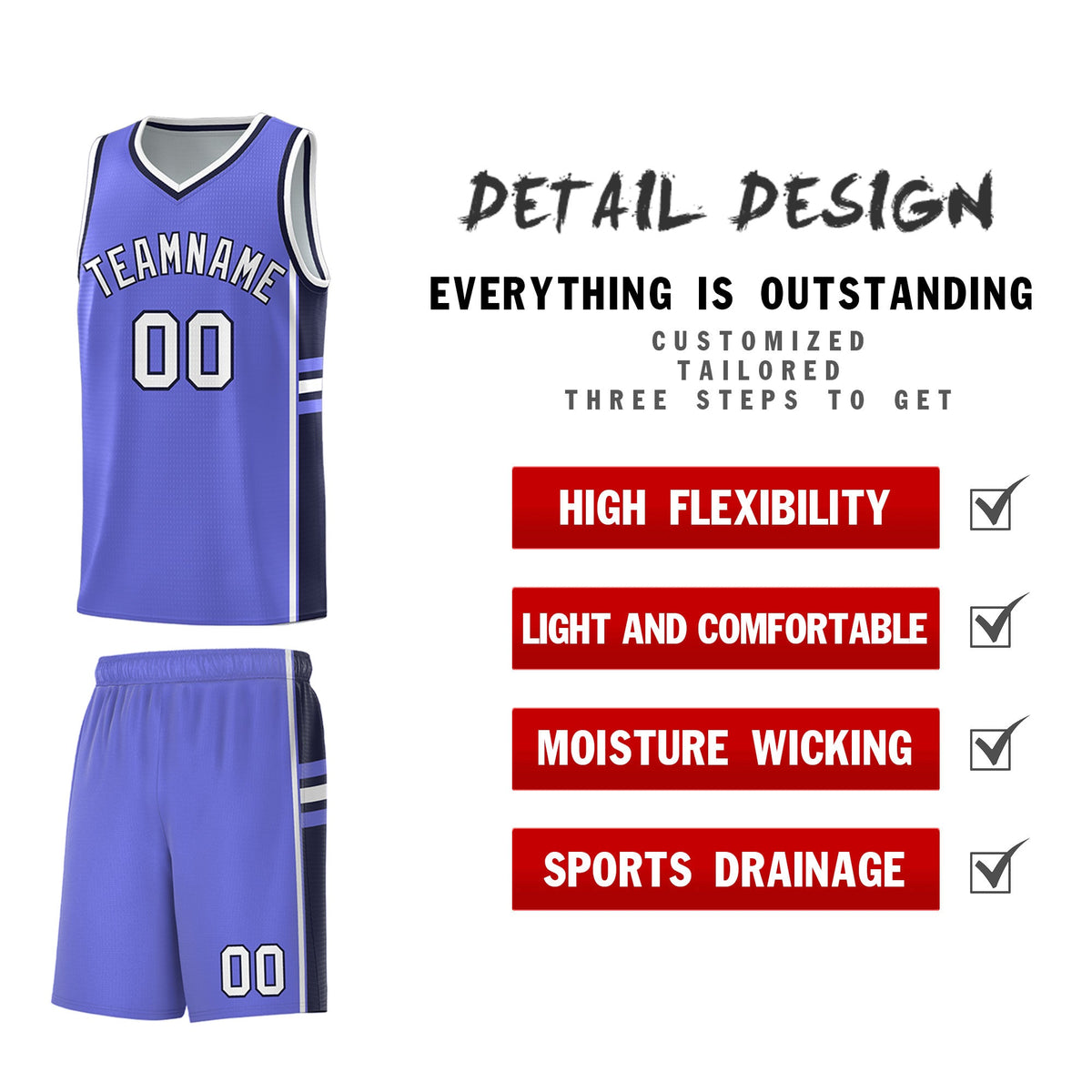 Custom Youth Basketball Jersey - Purple Navy Two-Tone Classic Varsity Uniform