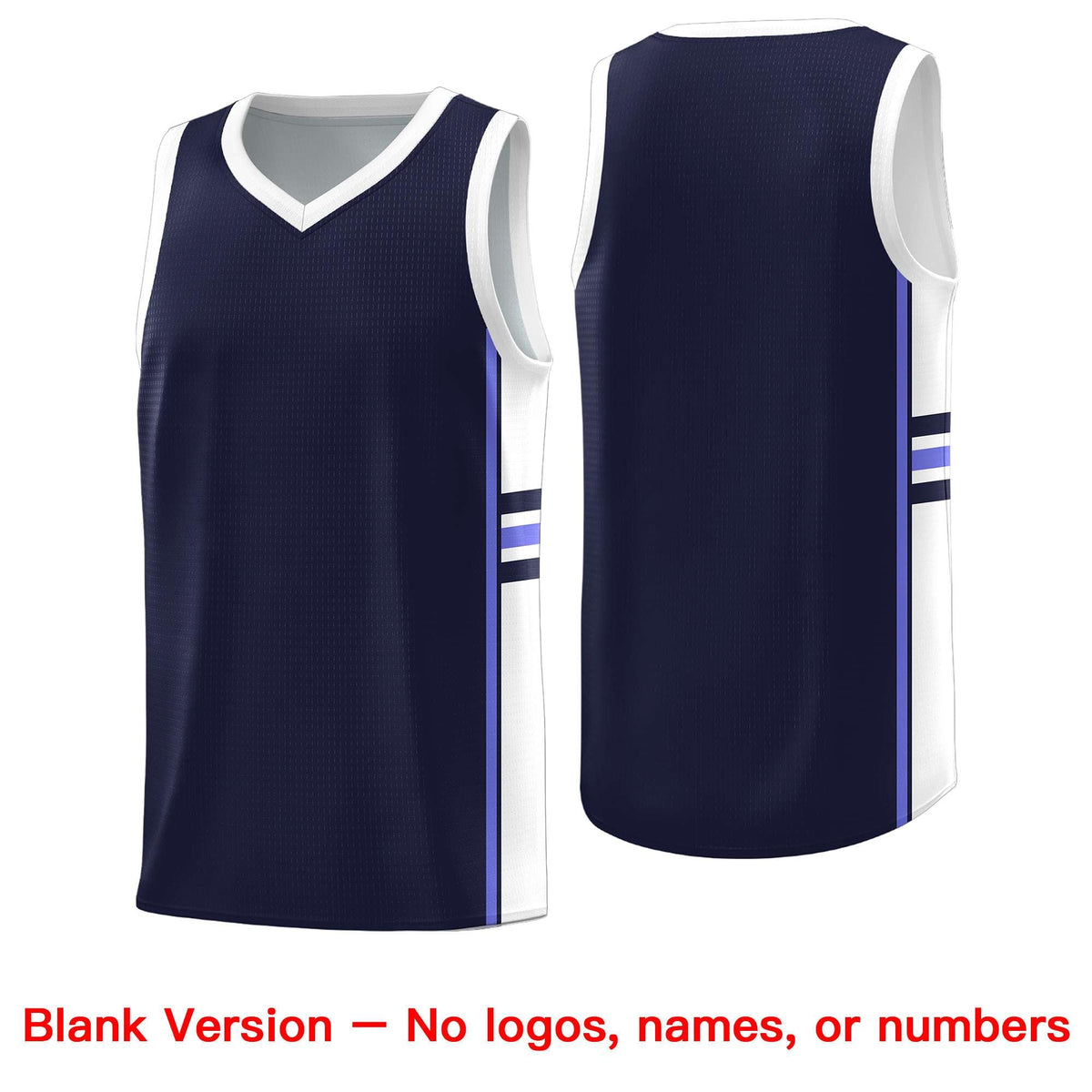 Custom Youth Basketball Jersey - Navy White Personalized Varsity Two-Tone Uniform