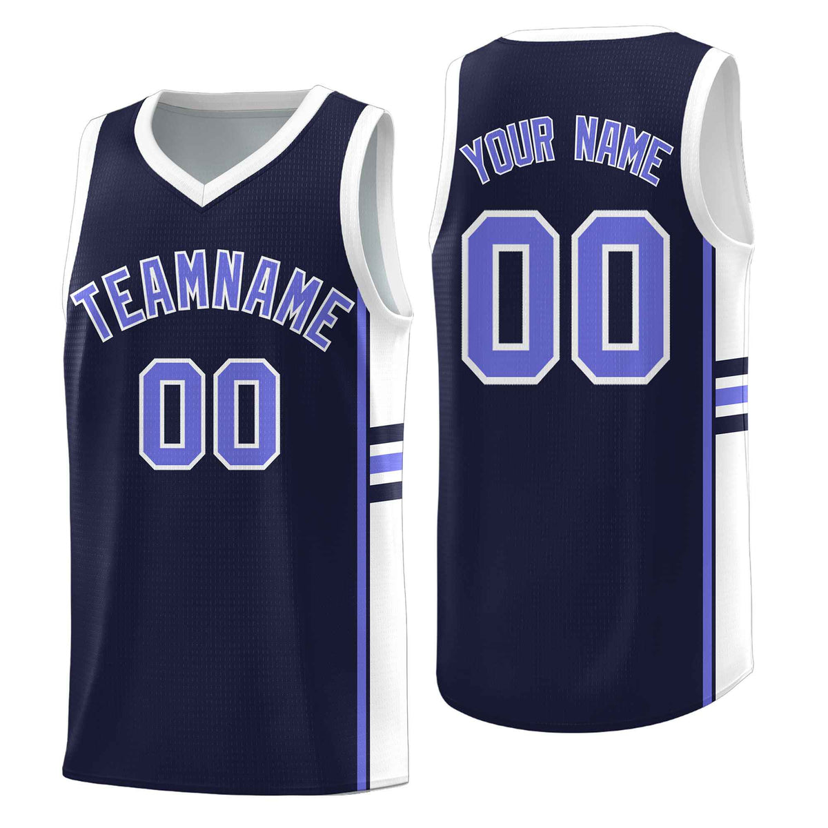 Custom Youth Basketball Jersey - Navy White Personalized Varsity Two-Tone Uniform