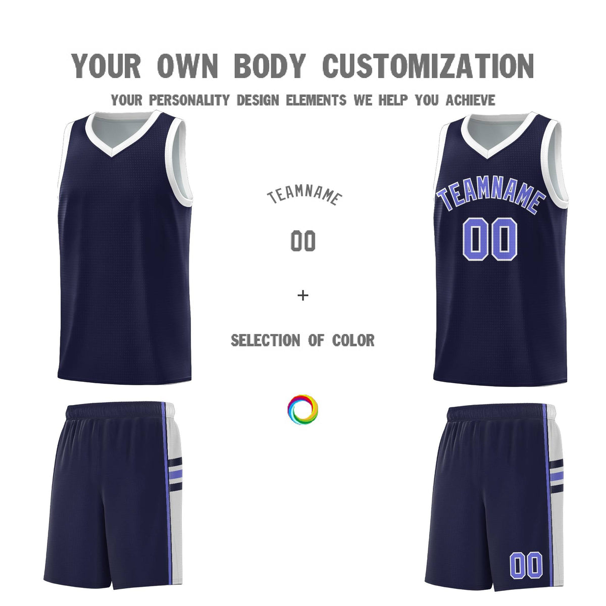 Custom Youth Basketball Jersey - Navy White Personalized Varsity Two-Tone Uniform