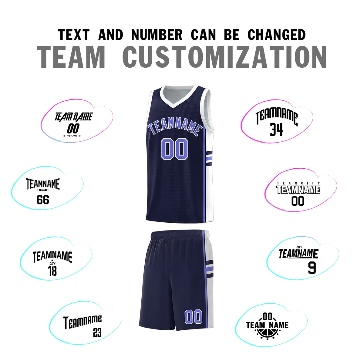 Custom Youth Basketball Jersey - Navy White Personalized Varsity Two-Tone Uniform