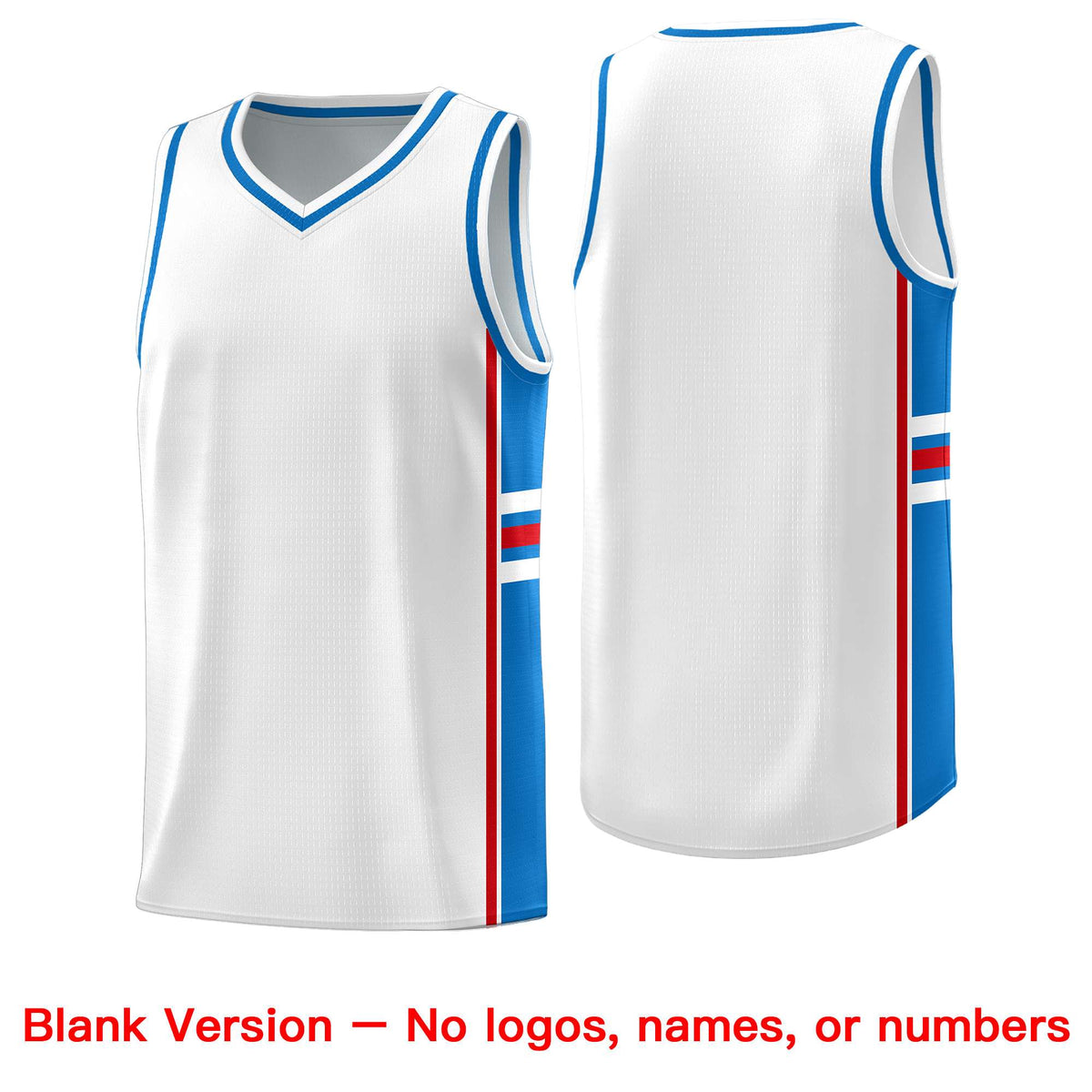 Custom Youth Basketball Jersey - White Royal Two-Tone Varsity Jersey Set