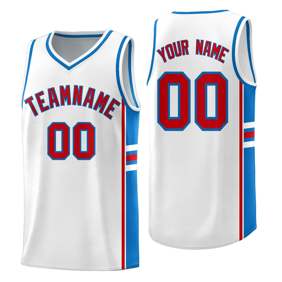 Custom Youth Basketball Jersey - White Royal Two-Tone Varsity Jersey Set