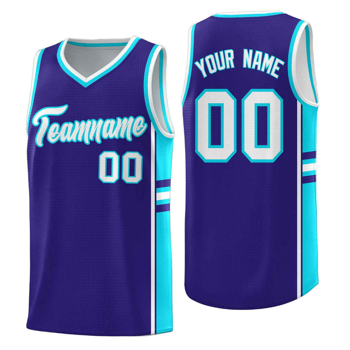 Custom Youth Basketball Jersey - Royal Sky Blue Two-Tone Varsity Jersey Set