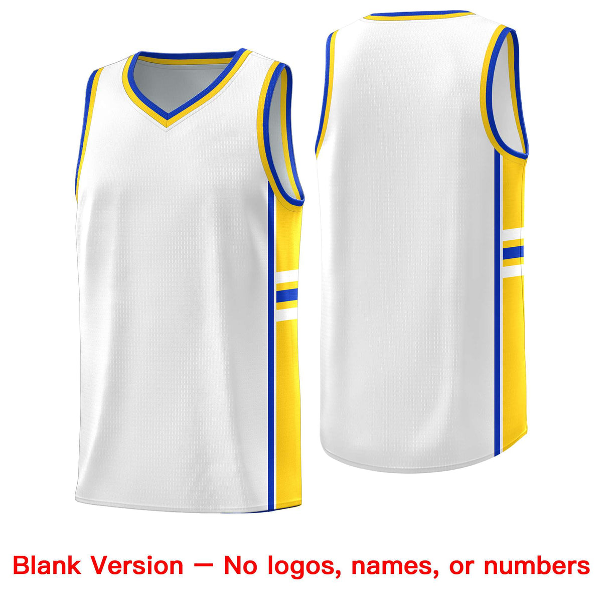 Custom Youth Basketball Jersey - White Gold Personalized Varsity Two-Tone Uniform