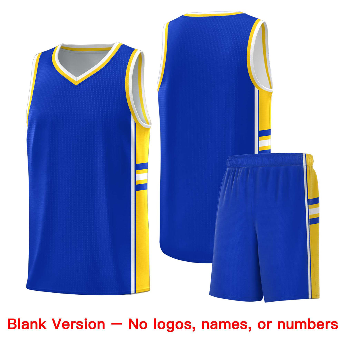 Custom Youth Basketball Jersey - Royal Gold Two-Tone Varsity Jersey Set