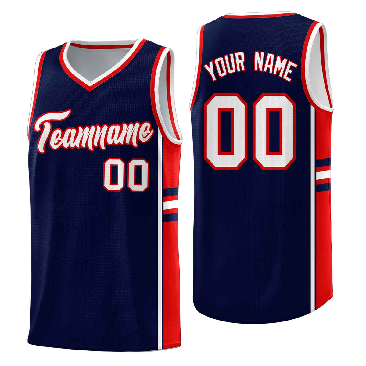 Custom Youth Basketball Jersey - Navy Red Two-Tone Varsity Jersey Set