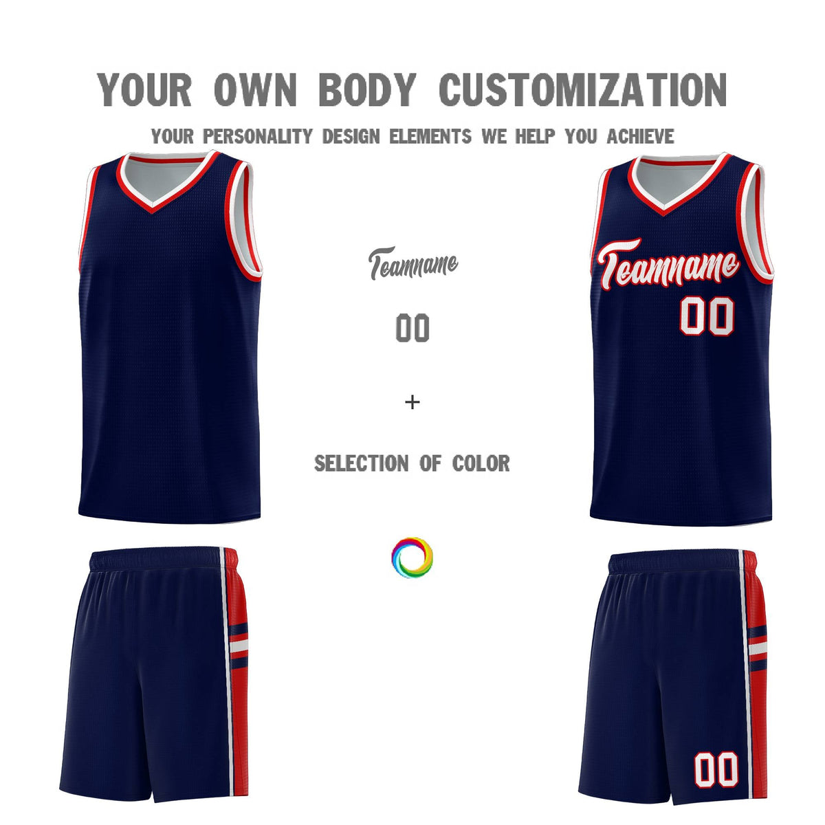 Custom Youth Basketball Jersey - Navy Red Two-Tone Varsity Jersey Set