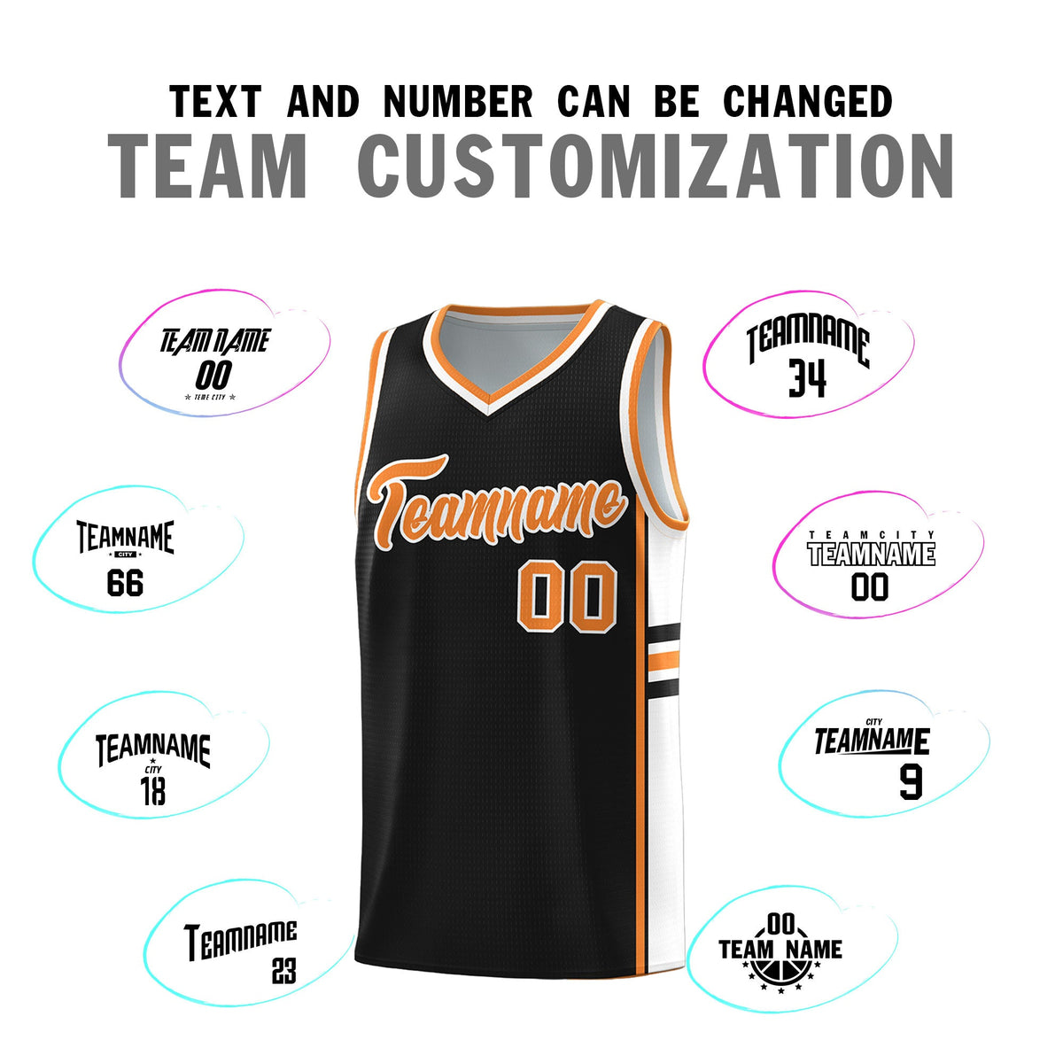 Custom Youth Basketball Jersey - Black Gold Orange Two-Tone Classic Varsity Uniform