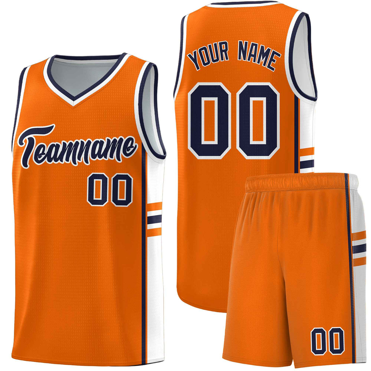 Custom Youth Basketball Jersey - Orange White Personalized Varsity Two-Tone Uniform