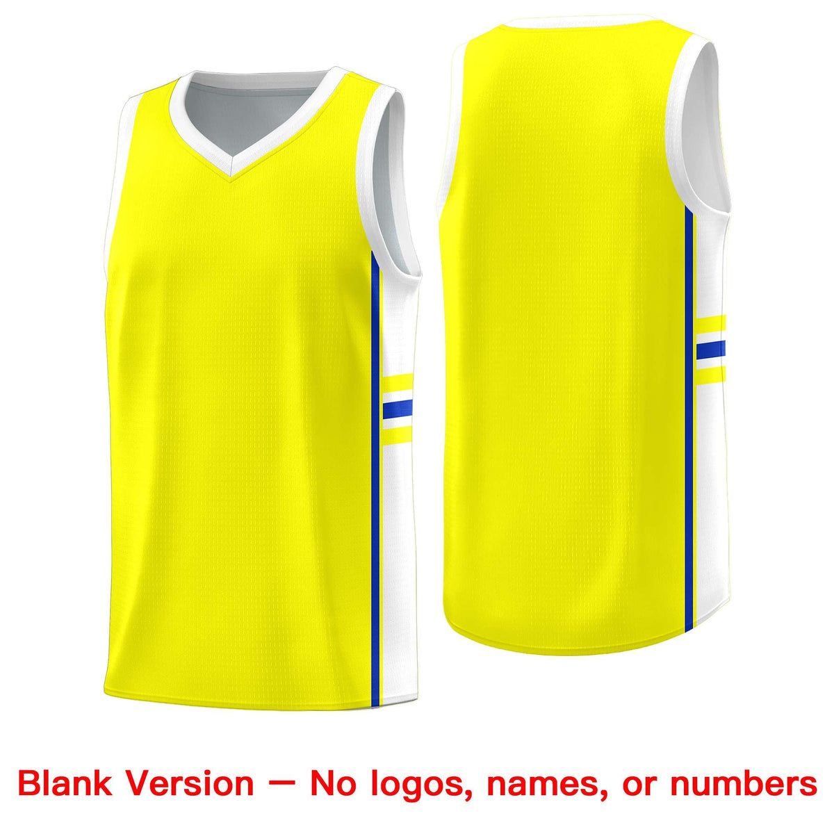 Custom Youth Basketball Jersey - Fluorescent Yellow White Two-Tone Classic Varsity Uniform