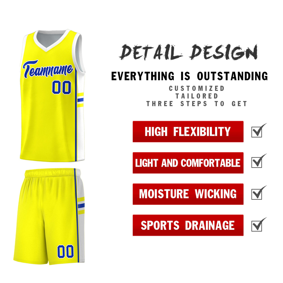 Custom Youth Basketball Jersey - Fluorescent Yellow White Two-Tone Classic Varsity Uniform