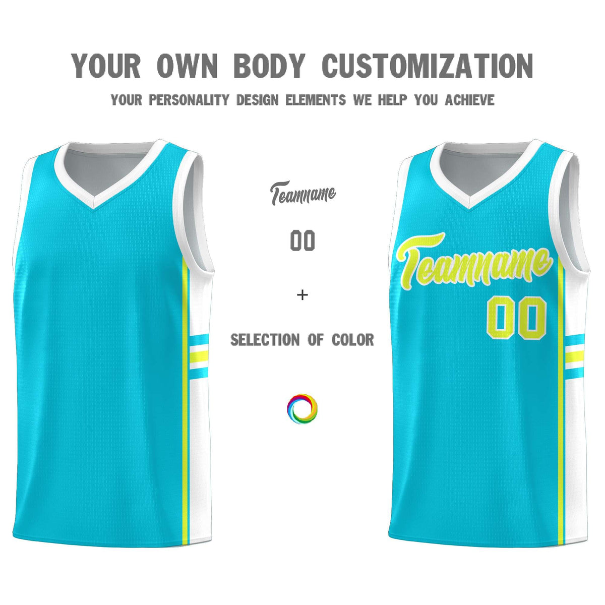 Custom Youth Basketball Jersey - Sky Blue White Personalized Varsity Two-Tone Uniform