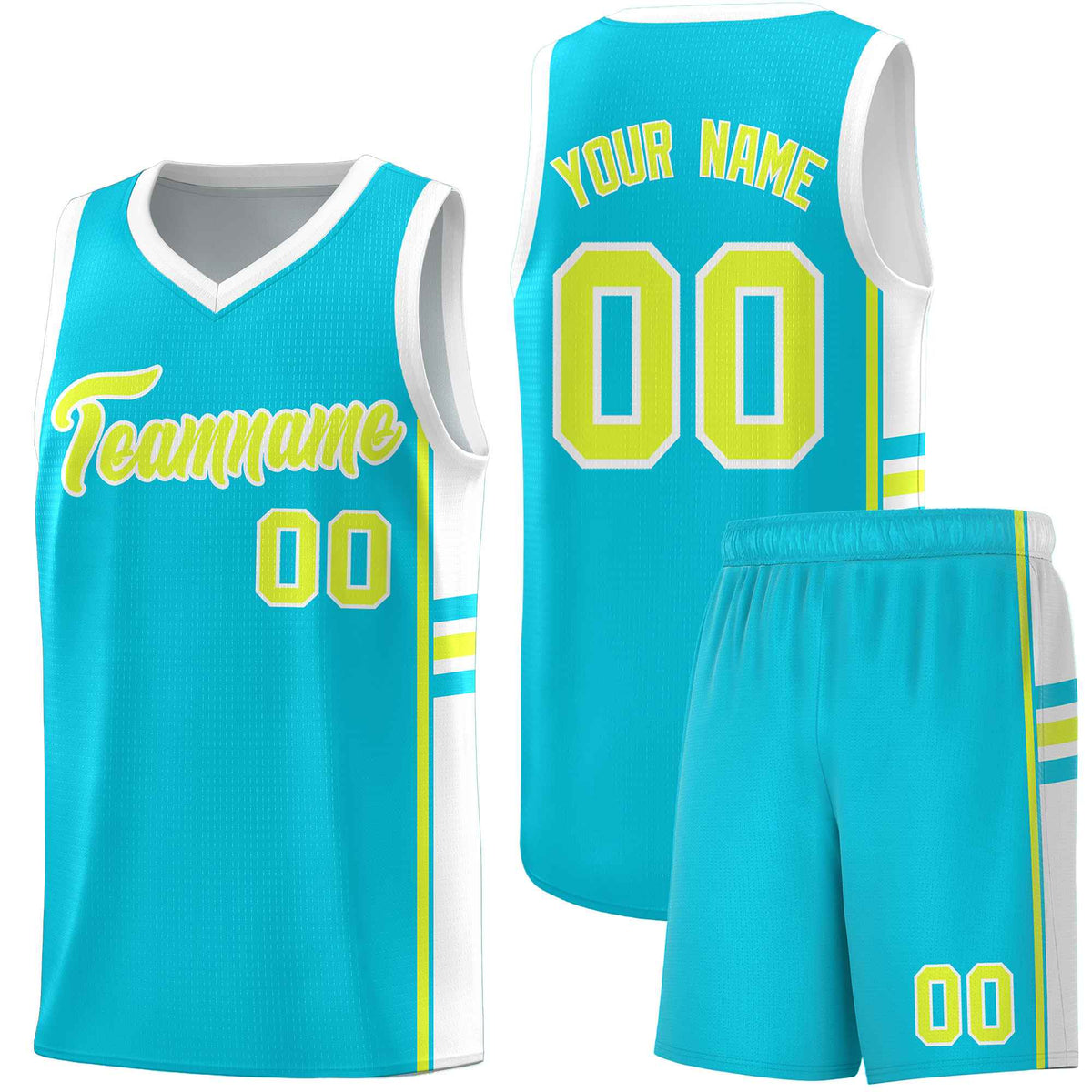 Custom Youth Basketball Jersey - Sky Blue White Personalized Varsity Two-Tone Uniform